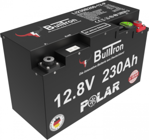 230Ah BullTron Polar LiFePO4 12.8V Akku mit Smart BMS, Bluetooth App und Heizung